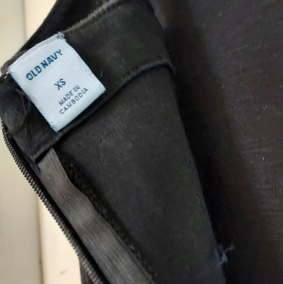 Old Navy Little Black Sundress Fitted Zip Back Basic Stretch XS LBD Party Club - Picture 8 of 10